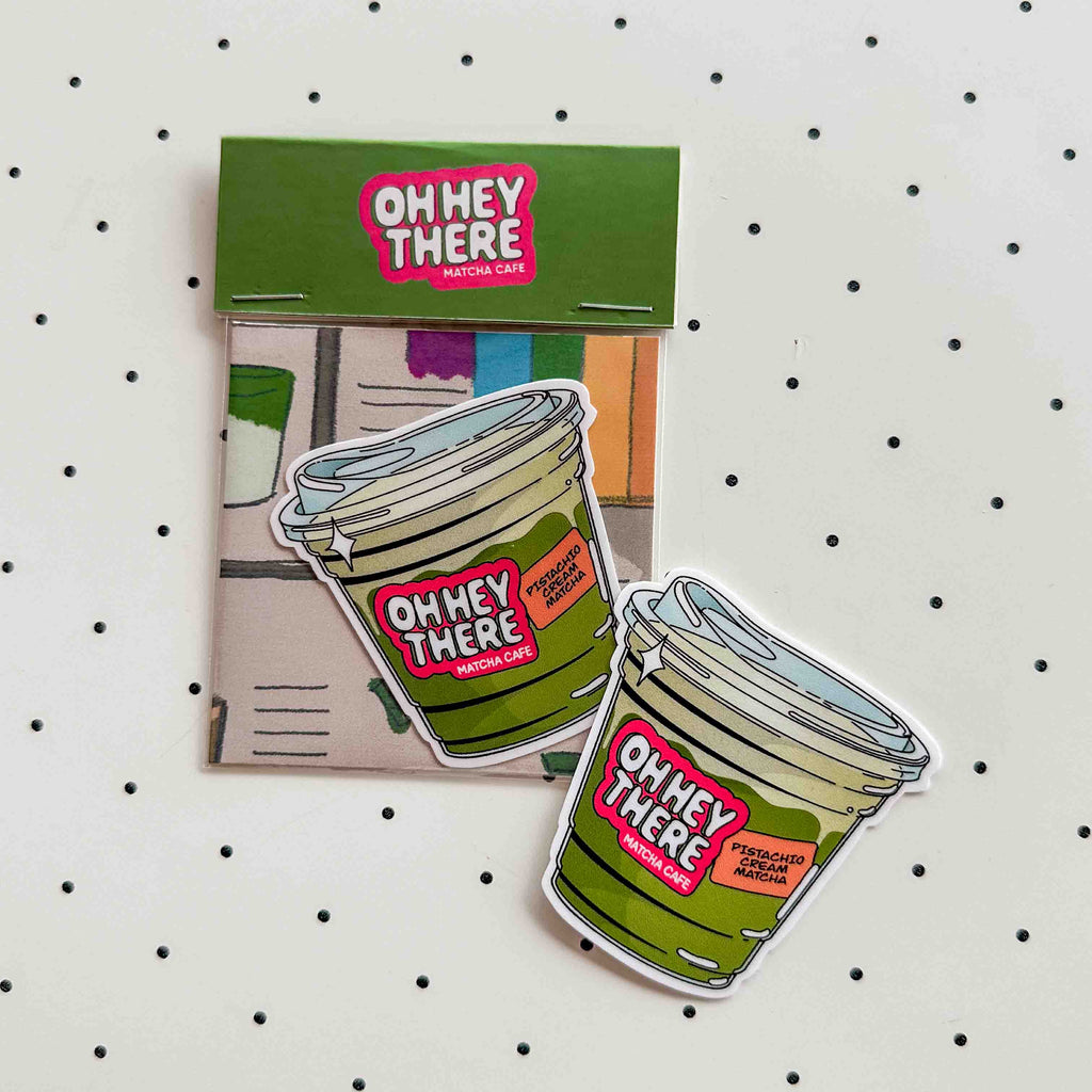 Pistachio Cream Matcha - Drink Sticker