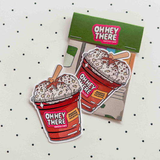 Banana Pudding Hojicha - Drink Sticker