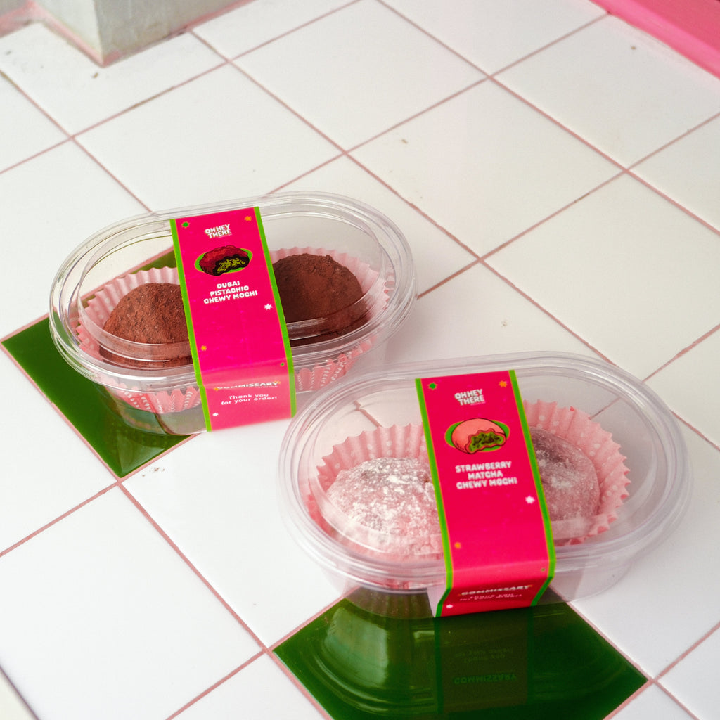 Strawberry Matcha Chewy Mochi
